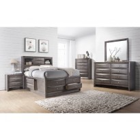 IBEG100-Emily Grey Storage (Queen 5-PC)-REDUCED PRICING PROGRAM